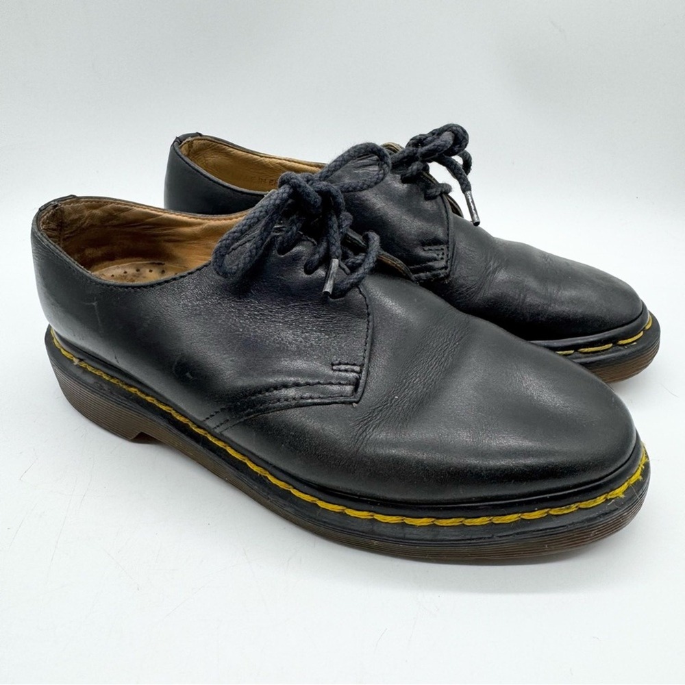Vintage 90s Made in England Dr. Marten's 3-Eyelet Oxford Lace Up Shoes Black‎ 3